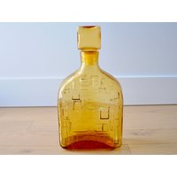 Prächtige Bernsteinfarbene Spirituosenkaraffe - Vintage Mitte Des Jahrhunderts von 3rvintages