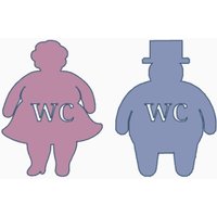 Wc Schild Paar, Toilettenschild Frau & Mann, Gäste Deko, Badezimmer 3D Druck, Toiletten Deko Bad von 3xDruck