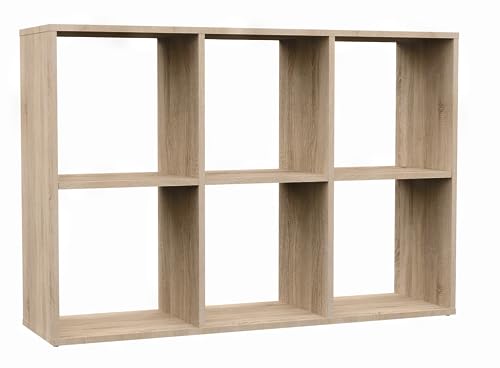 3xeliving Bücherschrank 2X3, Bücherregal, Würfelregal, Standregal in Sonoma Eiche (B:110cm x H:75cm x T:30cm) von 3E 3xE living.com