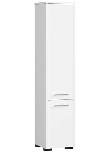 3xeliving KORALIA D2 Hochschrank, Badezimmerschrank in weiß 140x30x30 von 3xeliving