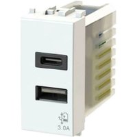 4box usb steckdose mit stecker typ c und typ a 3.0a fÜr bticino matix weiss 4b.am.usb.30 von 4 BOX