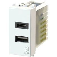 Usb steckdose 3.0a fÜr gewiss chorus weiss mit typ a und typ c stecker 4b.g10.usb.30 - 4 Box von 4 BOX