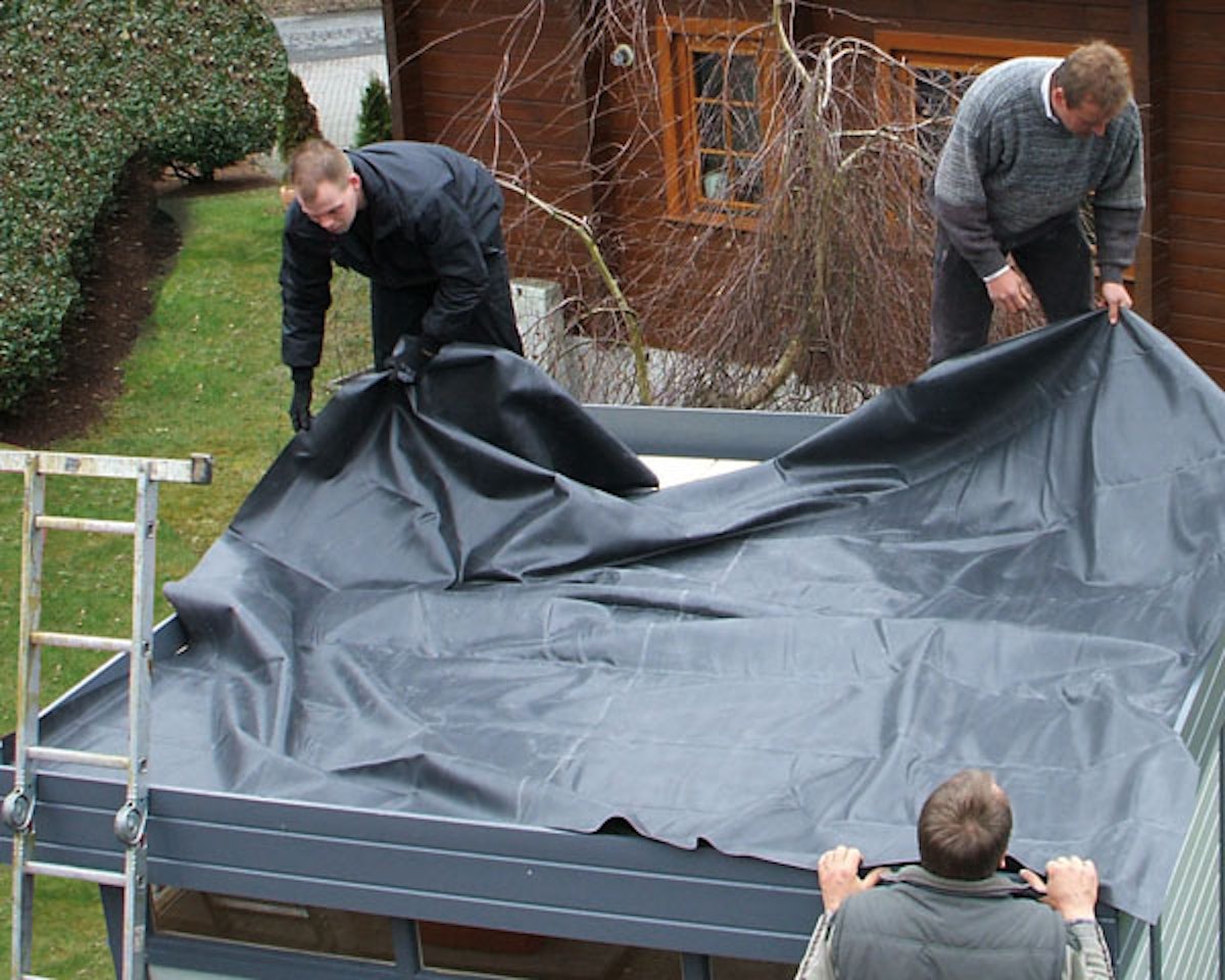 EPDM Foliendach für Weka Designhaus 172 B Gr. 2 - 235 x 300 cm m. Anbau 295 cm von 4 Home and Garden