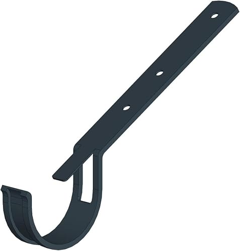 4Home&Garden | Einzelteile Dachrinnensystem 60 mm Typ250 Fallrohr DN 60 | Halbrundrinne Kunststoff PVC Anthrazit | Verbinder Stutzen Rinnenhalter (Rinneneisen Alu) von 4 Home & Garden