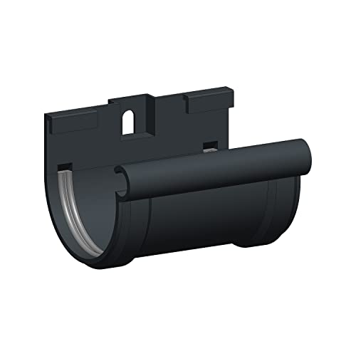 4Home&Garden | Einzelteile Dachrinnensystem 60 mm Typ250 Fallrohr DN 60 | Halbrundrinne Kunststoff PVC Anthrazit | Verbinder Stutzen Rinnenhalter (Rinnenverbinder) von 4 Home & Garden
