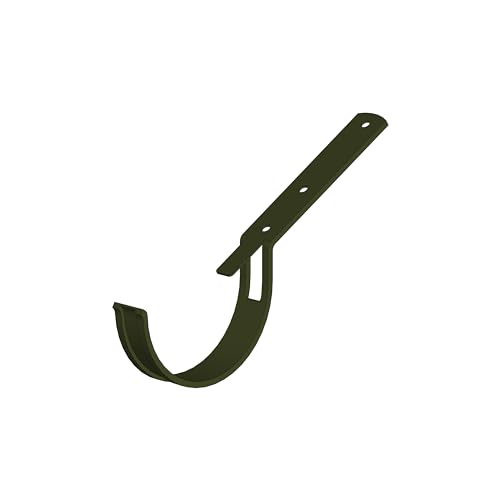 4Home&Garden | Einzelteile Dachrinnensystem RG 100 Typ 300 Fallrohr DN 60 | Kunststoff PVC Braun | Verbinder Stutzen Rinnenhalter (14 Rinneneisen Alu Pulverbeschichtet) von 4 Home & Garden