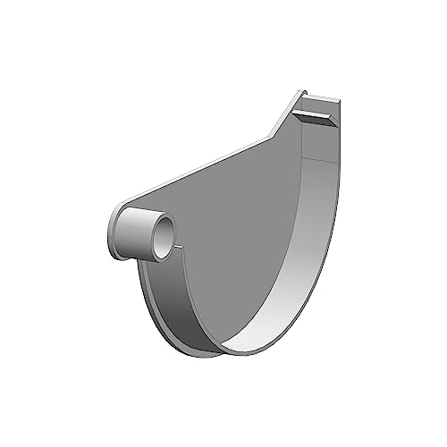 4Home&Garden | Einzelteile Dachrinnensystem RG 100 Typ 300 Fallrohr DN 60 | Kunststoff PVC Weiss | Verbinder Stutzen Rinnenhalter (Endstück Links) von 4 Home & Garden