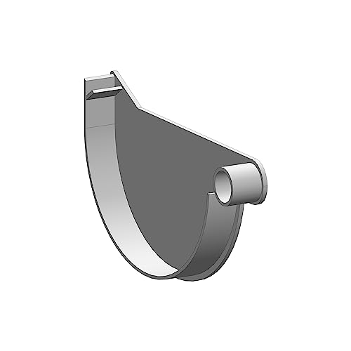 4Home&Garden | Einzelteile Dachrinnensystem RG 100 Typ 300 Fallrohr DN 60 | Kunststoff PVC Weiss | Verbinder Stutzen Rinnenhalter (Endstück Rechts) von 4 Home & Garden