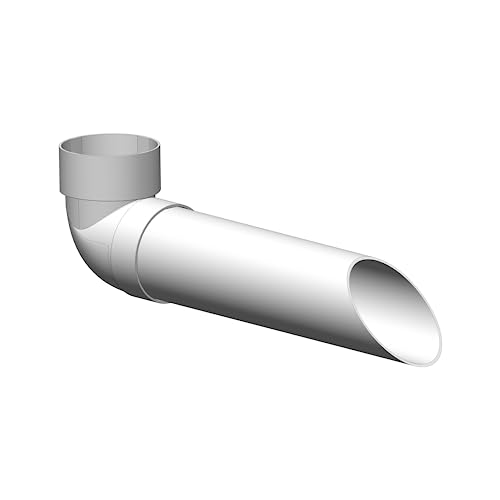 4Home&Garden | Einzelteile Dachrinnensystem RG 100 Typ 300 Fallrohr DN 60 | Kunststoff PVC Weiss | Verbinder Stutzen Rinnenhalter (Wasserspeier) von 4 Home & Garden