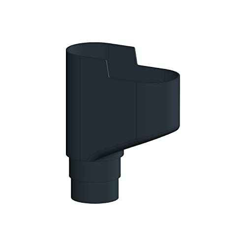 4Home&Garden | Einzelteile Dachrinnensystem RG 95 Typ 275 Fallrohr DN 60 | Kunststoff PVC Anthrazit | Verbinder Stutzen Rinnenhalter (Fallrohr Zusammenführung) von 4 Home & Garden