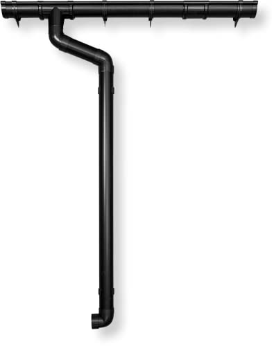 Dachrinnen Set Anthrazit | Walmdach 4-Eck (4-Seiten) bis 350cm | Halbrundrinne 65mm Kunststoff Fallrohr DN60 | Regenrinnen Komplettset von 4 Home & Garden