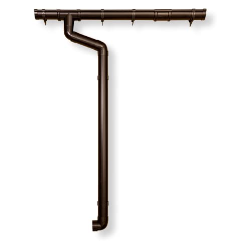 Dachrinnen Set | Flachdach Pultdach (1-Seite) bis 500cm | Halbrundrinne 65mm Kunststoff Fallrohr DN60 in 3 Farben | Regenrinnen Komplettset | Braun Weiss Anthrazit (Braun) von 4 Home & Garden