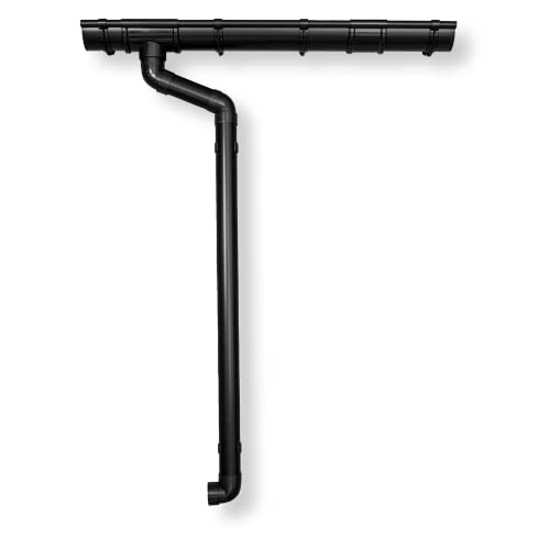 Dachrinnen Set | Flachdach Pultdach (1-Seite) bis 500cm | Kunststoff RG100 DN60 in 3 Farben | Regenrinnen Komplettset | Braun Weiss Anthrazit (Anthrazit) von 4 Home & Garden