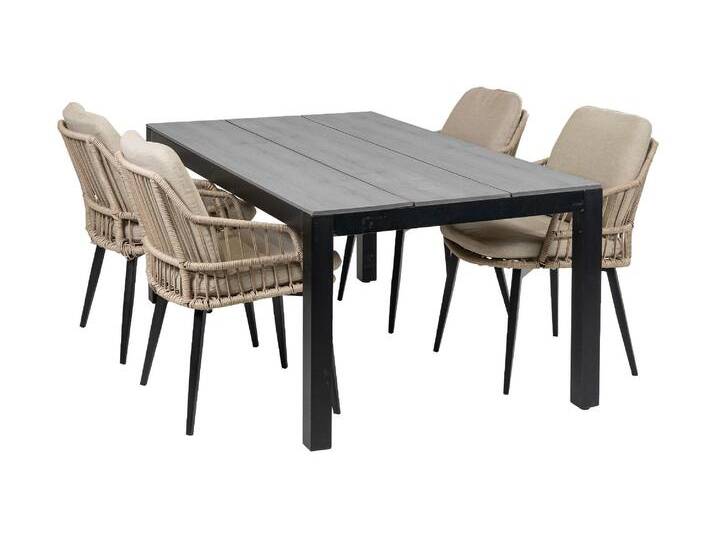 5-teiliges Garten-Set 4 Isabel Stühle Limasol Gartentisch 180 cm von 4 Jahreszeiten Gartenmöbel