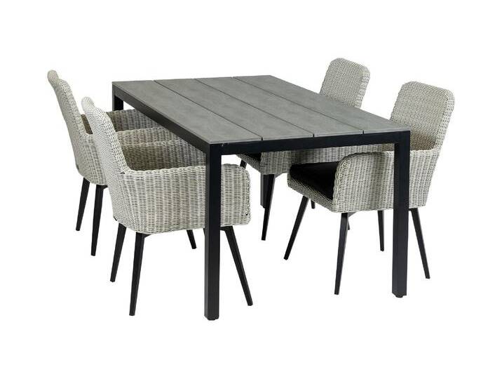 5-teiliges Gartenset 4 Pisa Gartenstühle Limasol Gartentisch 160 cm von 4 Jahreszeiten Gartenmöbel