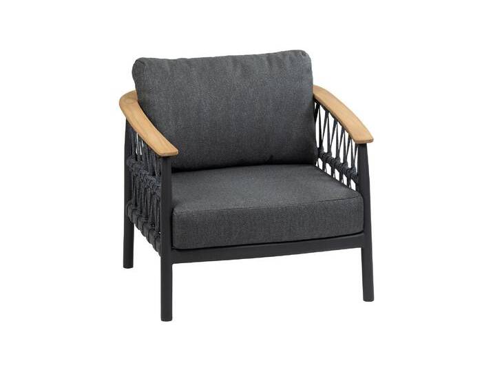 Lounge-Sessel Capri Mattschwarz & Anthrazit von 4 Jahreszeiten Gartenmöbel