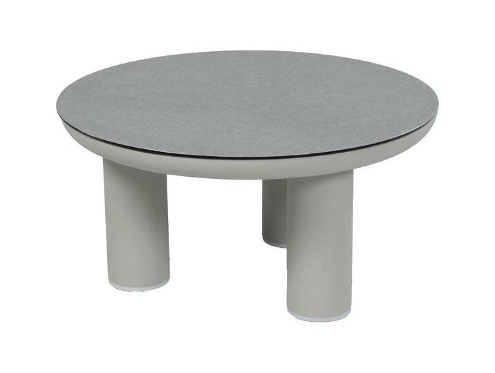 Lounge-Tisch Porto ø 60 cm Natur Aluminium & Ceramic Brono von 4 Jahreszeiten Gartenmöbel