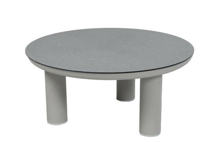 Lounge-Tisch Porto ø 80 cm Natur Aluminium & Ceramic Brono von 4 Jahreszeiten Gartenmöbel