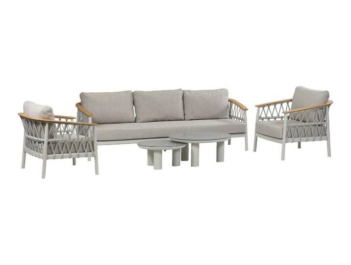 Sessel-Sofa Lounge-Set Capri 3-Sitzer Natur von 4 Jahreszeiten Gartenmöbel