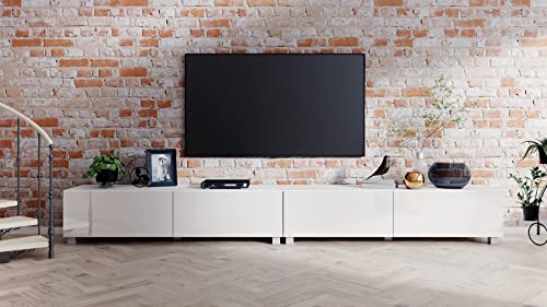 Fernsehschrank fernsehregal tv Board hängend tv Shrank tv 55 Zoll lowboard tv Tisch 2 Farben Weiß Hochglanz hängend/stehend wandschrank 280cm 4housedesign® von 4 house design