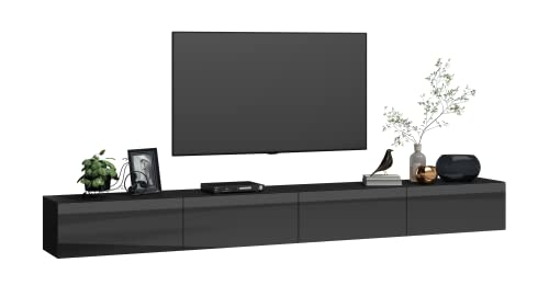 Fernsehschrank Fernsehregal tv Board hängend tv Shrank tv 55 Zoll lowboard tv Tisch 2 Farben schwarz glänzend hängend/stehend wandschrank 280cm 4housedesign® von 4 house design