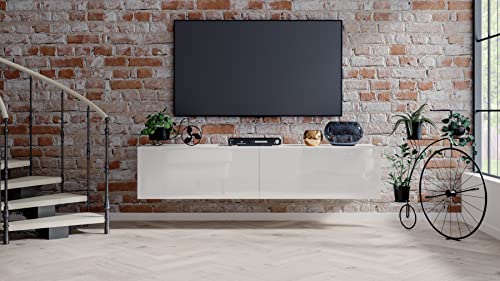 Fernsehschrank fernsehregal tv Board hängend tv Shrank tv 55 Zoll lowboard tv Tisch 2 Farben weiß glänzend hängend/stehend wandschrank 120cm 4housedesign® von 4 house design