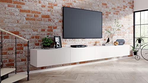 Fernsehschrank fernsehregal tv Board hängend tv Shrank tv 55 Zoll lowboard tv Tisch 2 Farben weiß matt hängend/stehend wandschrank 280cm 4housedesign® von 4 house design