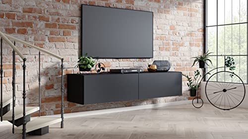 Fernsehschrank fernsehregal tv Board hängend tv Shrank tv 55 Zoll lowboard tv Tisch 2 Farben schwarz mat hängend/stehend wandschrank 120cm 4housedesign® von 4 house design