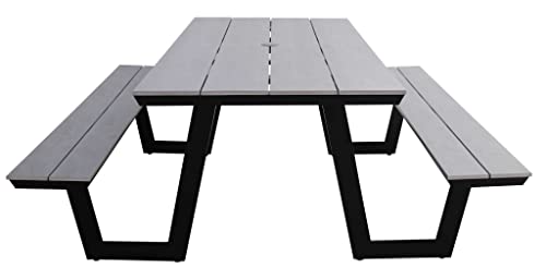 4 jahreszeiten gartenmobel Picknicktisch | Coffee Bay | Grau | Aluminium & Polywood von 4 jahreszeiten gartenmobel