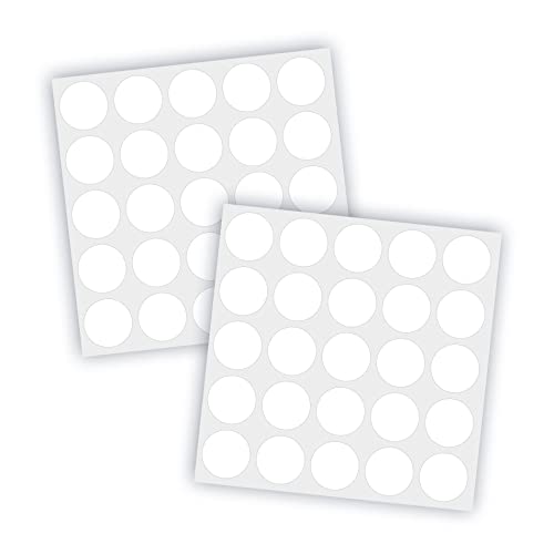 50 Stück Markierungs-/Abdeckaufkleber, Größe: 20mm, Vinyl weiss von 4-prints