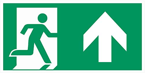 Aufkleber Fluchtweg - Notausgang mit Pfeil - 250 x 125 mm (nach oben) von 4-prints