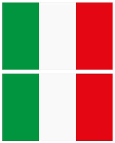 Autoaufkleber 2 St. Flagge Italien (Italy), 140x80mm, Vinylaufkleber von 4-prints