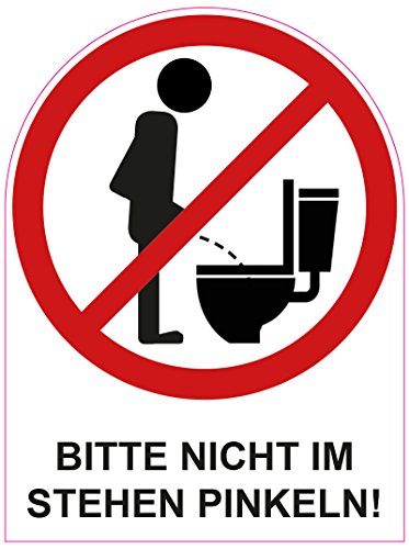 BITTE NICHT IM STEHEN PINKELN - Vinylaufkleber 42 x 56 mm - 2 Stück - Set von 4-prints