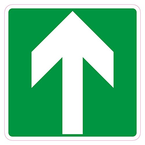 Richtungspfeil/Wegweiser grün mit weißem Pfeil - Vinylaufkleber - 10cm (Pfeil gerade) von 4-prints