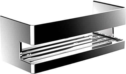 Emco System2 Schwammkorb, zum Anbohren, hochwertige Duschablage aus Metall, Duschkorb für Badeutensilien, Chrom, Wandkorb, Fest von Emco