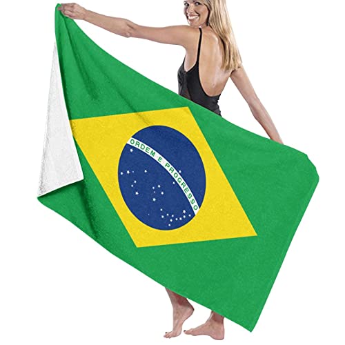 403 Badetuch Brasilien-Flagge Sandfreiem Handtuch Tragbares Duschtuch Mikrofaser Velours Badetuch Für Outdoor Yoga Badezimmer von 403