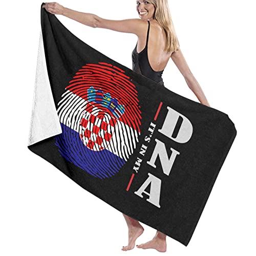 403 Sandfreiem Handtuch Es Ist In Meiner DNA-Kroatien-Flagge Duschtuch Sandfreie Campinghandtuch Saugstark Velours Badetuch Für Yoga Sauna Reisen von 403