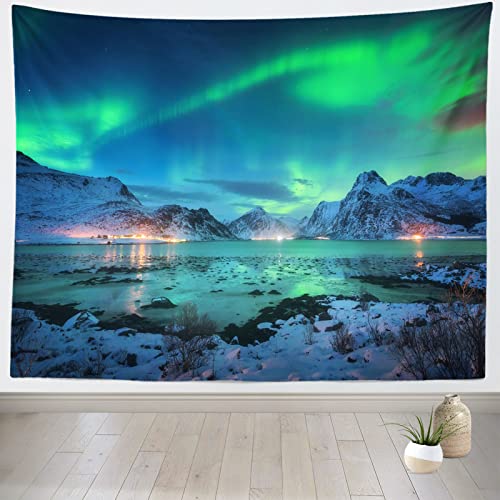 403 Wandtuch Portabel Wandteppich Langlebig Bettwäsche Für Zimmer Hausdeko Picknick Aurora Borealis - Küste Schneebedeckter Berge Polarlicht Sternenhimmel Norwegen 150x200cm 403 Wandtuch Portabel Wandteppich Langlebig Bettwäsche Für Zimmer Hausdeko Picknick Aurora Borealis - Küste Schneebedeckter Berge Polarlicht Sternenhimmel Norwegen 150x200cm von 403