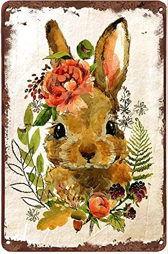 Blechschild Blumen-Kaninchen Metall Schilder Vintage-Dekoration Eisenmalerei Lustiges Deko Blechschild Für Küche Cafe Badezimmer Blechschild Blumen-Kaninchen Metall Schilder Vintage-Dekoration Eisenmalerei Lustiges Deko Blechschild Für Küche Cafe Badezimmer von 403