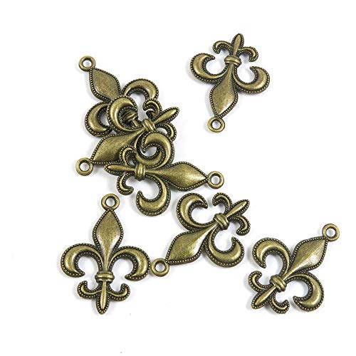 Schmuckanhänger 519250 Fleur de Lis Iris Lilie 50 Stück Antik-Bronze-Ton von 4044 Charms