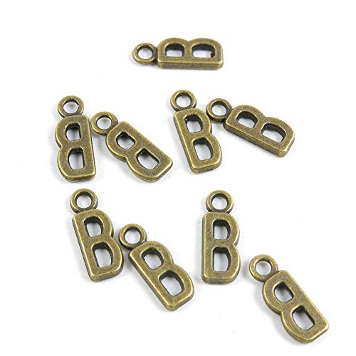 Schmuckanhänger T04669, antiker Bronzeton, Alphabet, Buchstabe B, Basteln, Kunst, Basteln, Perlen, 110 Stück von 4044 Charms