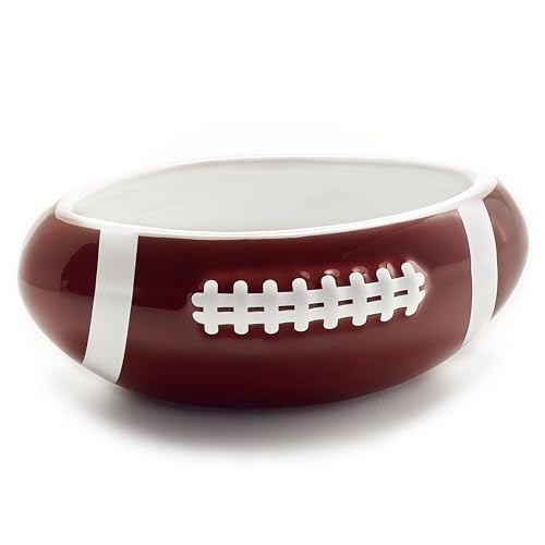 40YARDS American Football Snackschale/Schüssel/Bowl in American Football Form (16 cm Länge) aus Keramik mit erhabener, fühlbarer Naht von 40YARDS