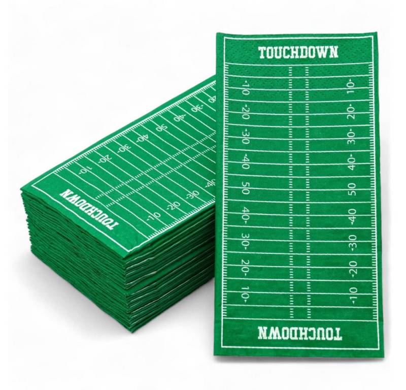 40YARDS Papierserviette American Football Servietten im Spielfeld Design, (24 St., 33 x 33 cm), Made in EU, 1/8-Falz -> Buch-Falz von 40YARDS