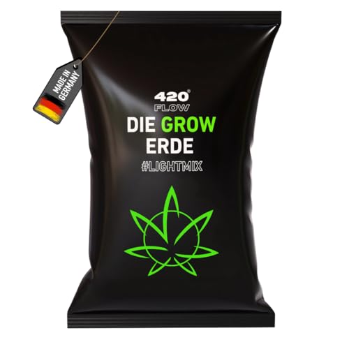 420Flow® Grow Erde Lightmix – Perfekte Erde für gesundes Pflanzenwachstum, keimfrei, optimierter pH-Wert, fördert Wurzelbildung, vegan, gebrauchsfertig mit Perlite (20 Liter) von 420Flow