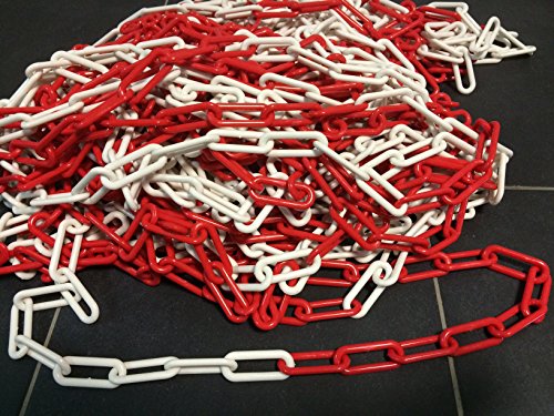 100 Meter Rot/Weiss Absperrkette Kunststoffkette Gliederkette 6MM Warnkette von Unbekannt