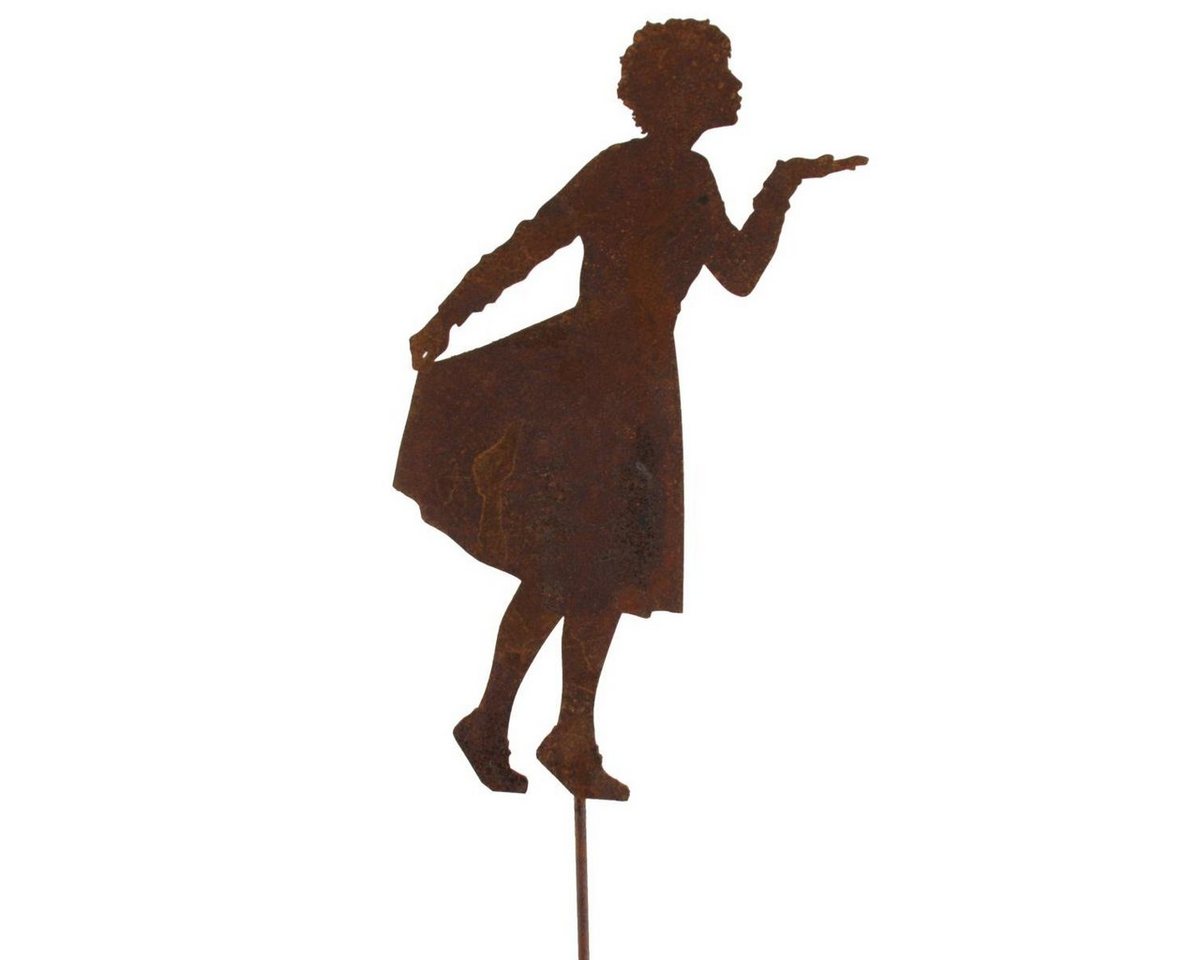 440s Gartenfigur 440s Rost Figur Mila mit Kuss-Hand H ca 25,5 cm auf Stab, (Stück) von 440s