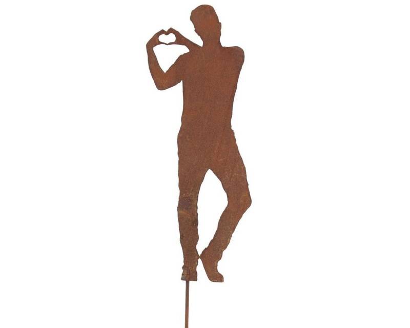 440s Gartenfigur 440s Rost Figur Tom mit Herz ca 28 cm H auf Stab, (Stück) von 440s