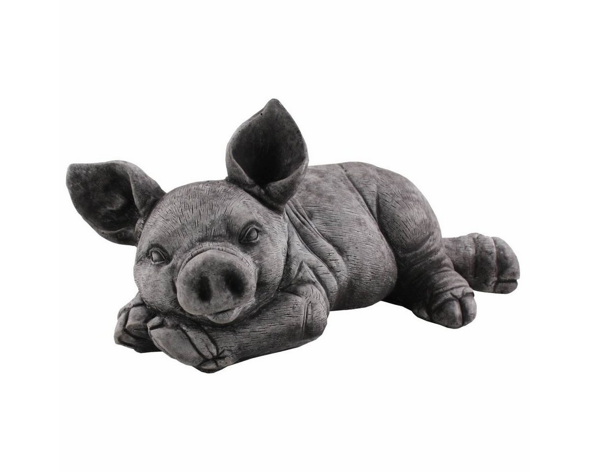 440s Gartenfigur 440s Schwein Glücks-Sau Antiksteinguss L ca. 37 cm, (Stück) von 440s