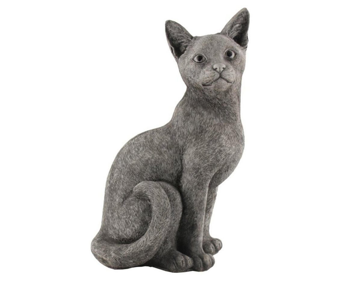 440s Gartenfigur 440s Sitzende Katze Antiksteinguss H. ca. 39 cm, (Stück) von 440s