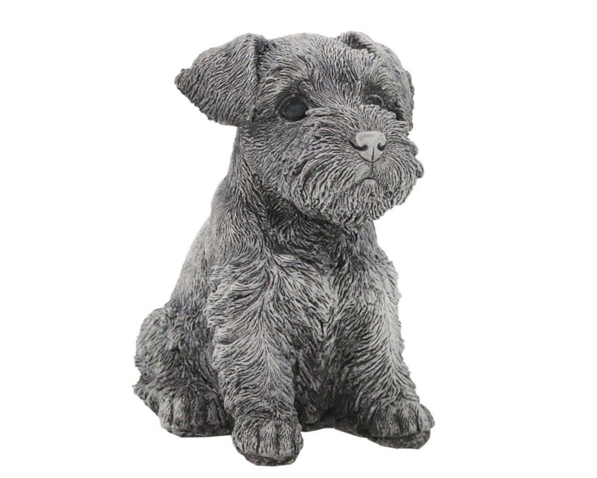 440s Gartenfigur 440s kleiner Schnauzer Welpe sitzend Antiksteinguss H ca. 18 cm, (Stück) von 440s